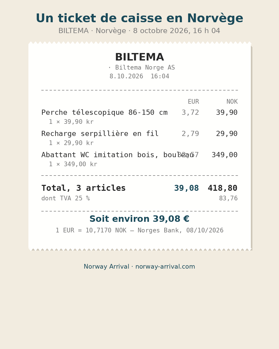 Ticket Biltema 8 octobre 2026 en français